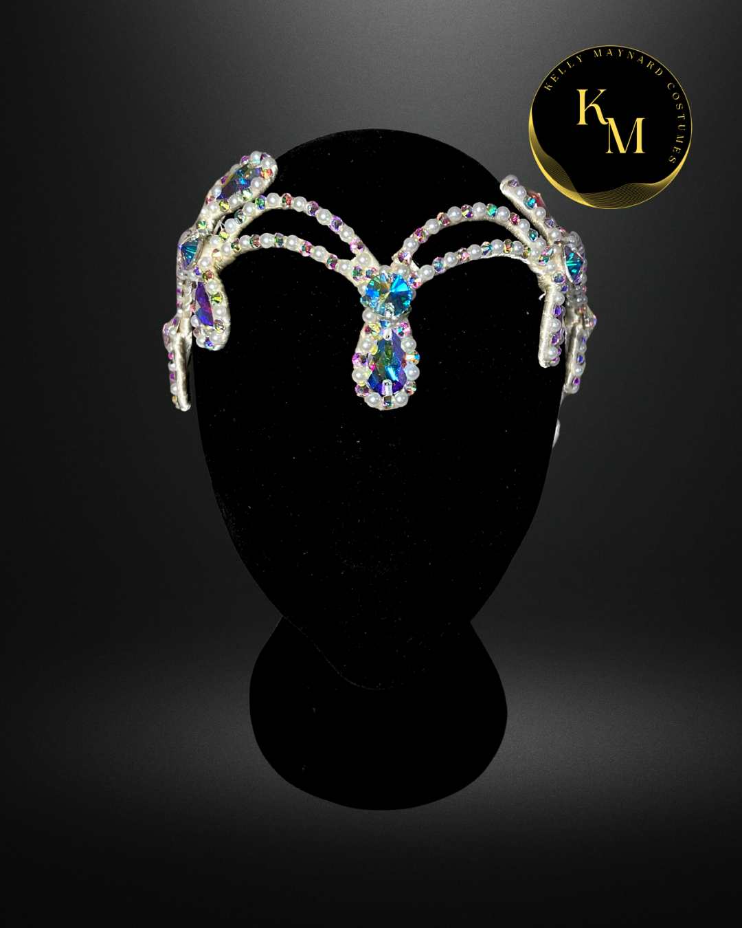 “Rachel” Headpiece White AB