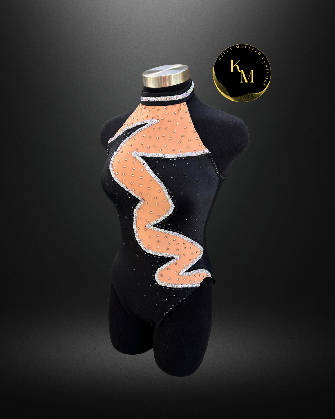 Black and nude leotard