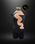 Black and nude leotard
