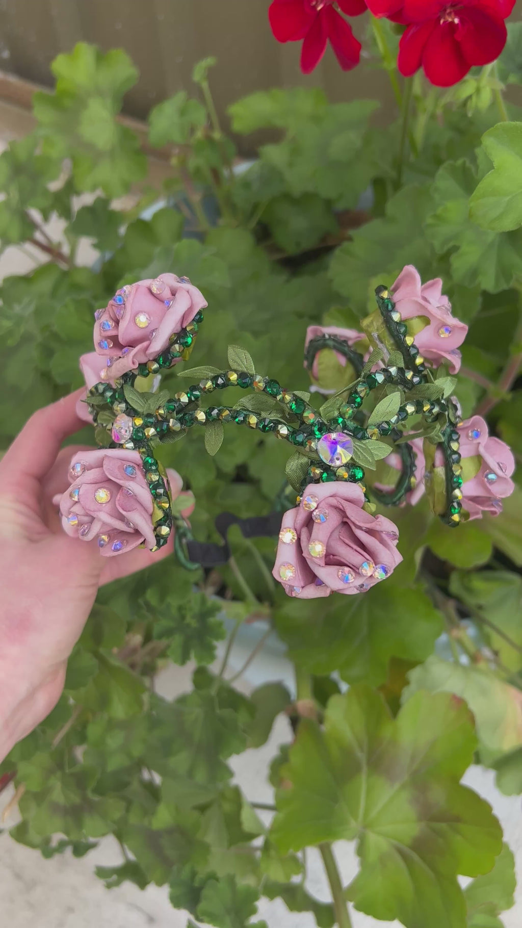 Pink Rose "Rachel" Headpiece